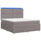 Preview: LED Boxspringbett mit Matratze Taupe 140 x 190 cm Stoff