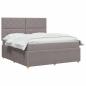 Preview: LED Boxspringbett mit Matratze Taupe 140 x 190 cm Stoff