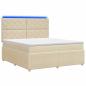 Preview: LED Boxspringbett mit Matratze Creme 160 x 200 cm Stoff