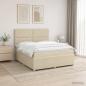 Preview: LED Boxspringbett mit Matratze Creme 160 x 200 cm Stoff