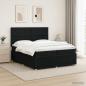 Preview: ARDEBO.de - LED Boxspringbett mit Matratze Schwarz 200 x 200 cm Stoff