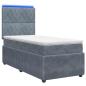 Preview: LED Boxspringbett mit Matratze Dunkelgrau 80 x 200 cm Samt
