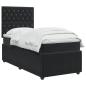 Preview: LED Boxspringbett mit Matratze Schwarz 80 x 200 cm Samt