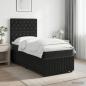 Preview: LED Boxspringbett mit Matratze Schwarz 80 x 200 cm Samt
