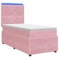 Preview: LED Boxspringbett mit Matratze Rosa 80 x 200 cm Samt
