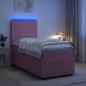 Preview: LED Boxspringbett mit Matratze Rosa 80 x 200 cm Samt
