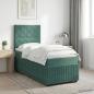 Preview: ARDEBO.de - LED Boxspringbett mit Matratze Dunkelgrün 80 x 200 cm Samt