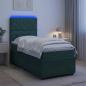 Preview: LED Boxspringbett mit Matratze Dunkelgrün 80 x 200 cm Samt
