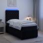 Preview: ARDEBO.de - LED Boxspringbett mit Matratze Schwarz 100 x 200 cm Samt