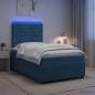 Preview: ARDEBO.de - LED Boxspringbett mit Matratze Blau 120 x 190 cm Samt