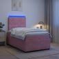Preview: LED Boxspringbett mit Matratze Rosa 120 x 190 cm Samt