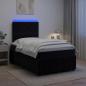 Preview: ARDEBO.de - LED Boxspringbett mit Matratze Schwarz 120 x 190 cm Samt