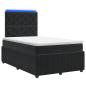 Preview: LED Boxspringbett mit Matratze Schwarz 120 x 190 cm Samt