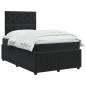 Preview: LED Boxspringbett mit Matratze Schwarz 120 x 190 cm Samt
