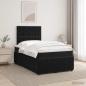 Preview: LED Boxspringbett mit Matratze Schwarz 120 x 190 cm Samt