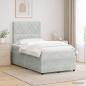 Preview: LED Boxspringbett mit Matratze Hellgrau 120 x 200 cm Samt