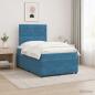 Preview: LED Boxspringbett mit Matratze Blau 120 x 200 cm Samt