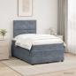 Preview: ARDEBO.de - LED Boxspringbett mit Matratze Dunkelgrau 120 x 200 cm Samt
