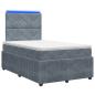 Preview: LED Boxspringbett mit Matratze Dunkelgrau 120 x 200 cm Samt