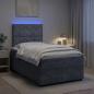 Preview: LED Boxspringbett mit Matratze Dunkelgrau 120 x 200 cm Samt