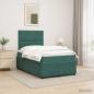Preview: LED Boxspringbett mit Matratze Dunkelgrün 120 x 200 cm Samt