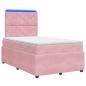 Preview: LED Boxspringbett mit Matratze Rosa 120 x 200 cm Samt