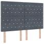 Preview: LED Boxspringbett mit Matratze Dunkelgrau 140 x 190 cm Samt