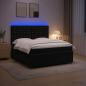 Preview: ARDEBO.de - LED Boxspringbett mit Matratze Schwarz 140 x 190 cm Samt