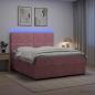 Preview: ARDEBO.de - LED Boxspringbett mit Matratze Rosa 140 x 200 cm Samt