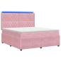 Preview: LED Boxspringbett mit Matratze Rosa 140 x 200 cm Samt