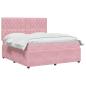 Preview: LED Boxspringbett mit Matratze Rosa 140 x 200 cm Samt
