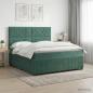 Preview: LED Boxspringbett mit Matratze Dunkelgrün 140 x 200 cm Samt