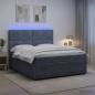 Preview: LED Boxspringbett mit Matratze Dunkelgrau 160 x 200 cm Samt