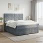 Preview: ARDEBO.de - LED Boxspringbett mit Matratze Dunkelgrau 160 x 200 cm Samt