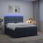 Preview: LED Boxspringbett mit Matratze Dunkelgrau 180 x 200 cm Samt