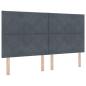 Preview: LED Boxspringbett mit Matratze Dunkelgrau 180 x 200 cm Samt