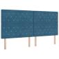 Preview: LED Boxspringbett mit Matratze Blau 200 x 200 cm Samt