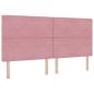 Preview: LED Boxspringbett mit Matratze Rosa 200 x 200 cm Samt