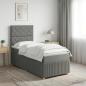 Preview: LED Boxspringbett mit Matratze Dunkelgrau 90 x 190 cm Stoff