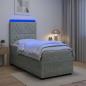 Preview: ARDEBO.de - LED Boxspringbett mit Matratze Hellgrau 90 x 190 cm Samt