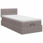 Preview: Ottoman Bett mit Matratze mit Kopfteil Taupe 100 x 200 cm Stoff