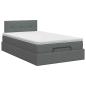 Preview: Ottoman Bett mit Matratze Dunkelgrau 120 x 190 cm Stoff