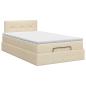 Preview: Ottoman Bett mit Matratze mit Kopfteil Creme 120 x 200 cm Stoff