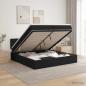 Preview: ARDEBO.de - Ottoman Bett mit Matratze Schwarz 200 x 200 cm Stoff