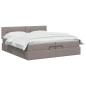 Preview: Ottoman Bett mit Matratze mit Kopfteil Taupe 200 x 200 cm Stoff