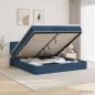 Preview: ARDEBO.de - Ottoman Bett mit Matratze mit Kopfteil Blau 180 x 200 cm Stoff