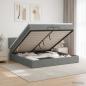 Preview: ARDEBO.de - Ottoman Bett mit Matratze Dunkelgrau 200 x 200 cm Stoff