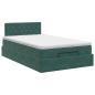 Preview: Ottoman Bett mit Matratze Dunkelgrün 120 x 190 cm Samt