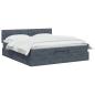 Preview: Ottoman Bett mit Matratze Dunkelgrau 140 x 190 cm Samt