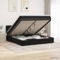 Preview: ARDEBO.de - Ottoman Bett mit Matratze Schwarz 140 x 190 cm Samt